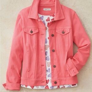 Coldwater Creek Vibrant Pink Jean Jacket